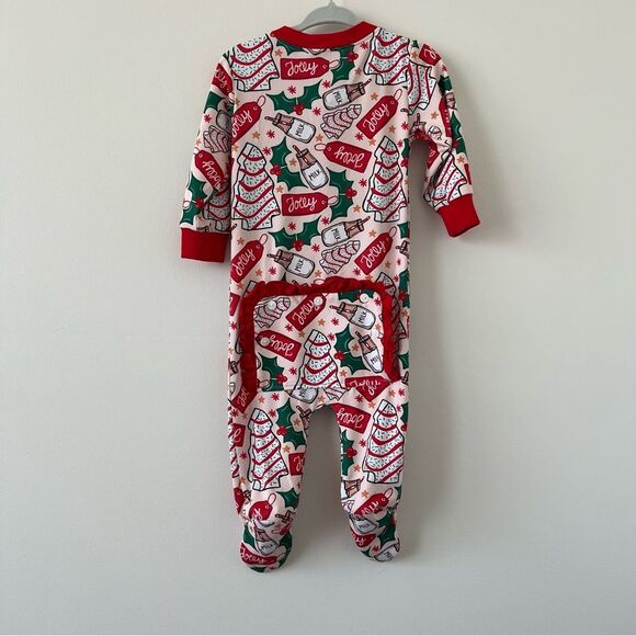 Southern Darlin Smocks Christmas cake footie. Size 12m. Super soft! Ruffled butt - Picture 2 of 3